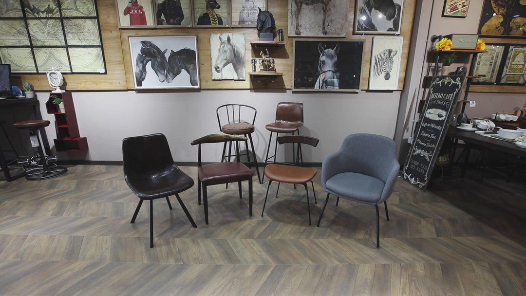 Industrial PU Leather Bar Chair STITCH