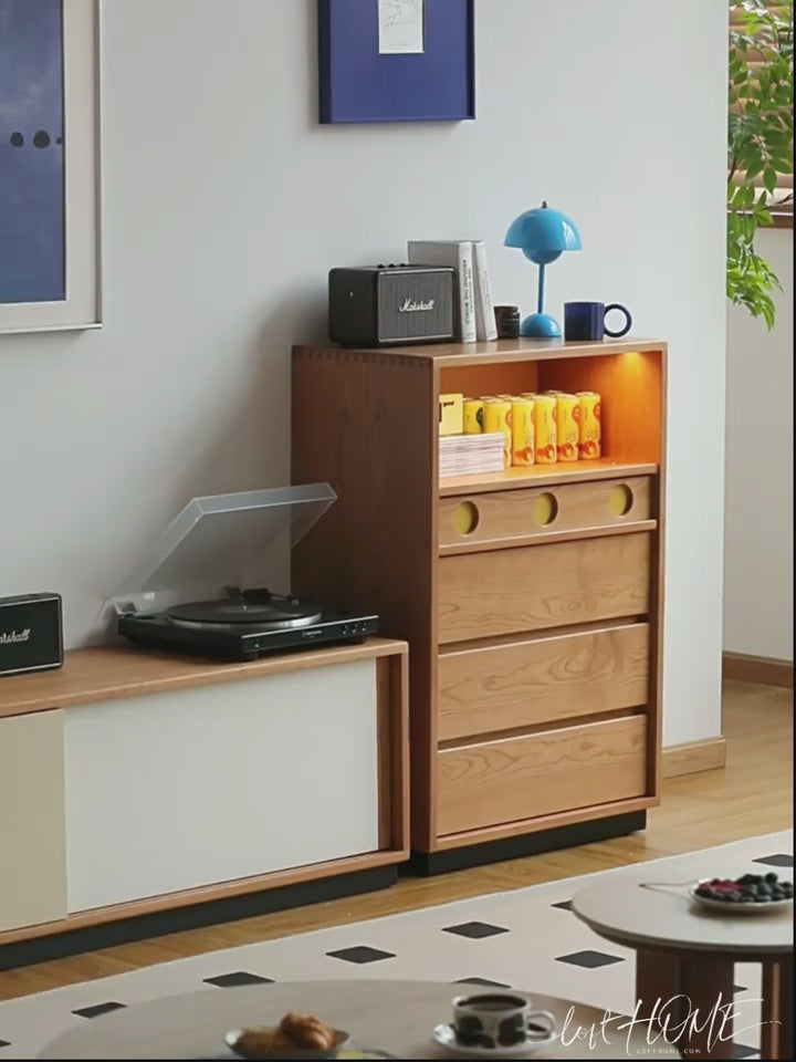 Scandinavian cherry wood chest of drawers timeless 5 detail 13.