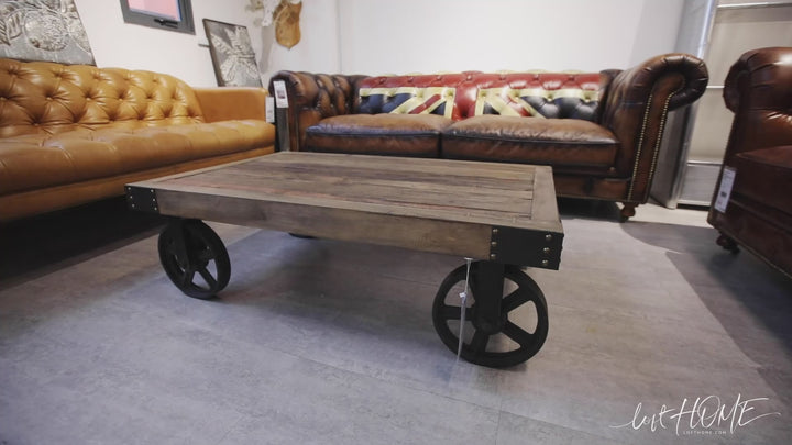 Industrial Wood Coffee Table RUSTIC