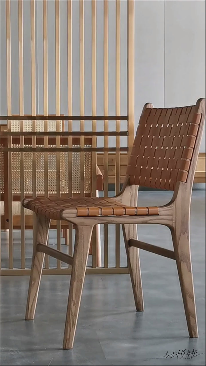 Japandi Leather Dining Chair PASADENA