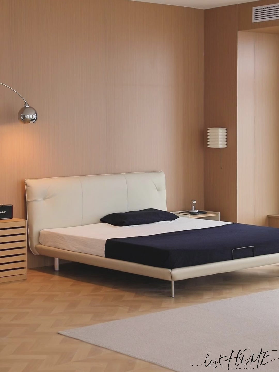 Minimalist Genuine Leather Bed RHINE