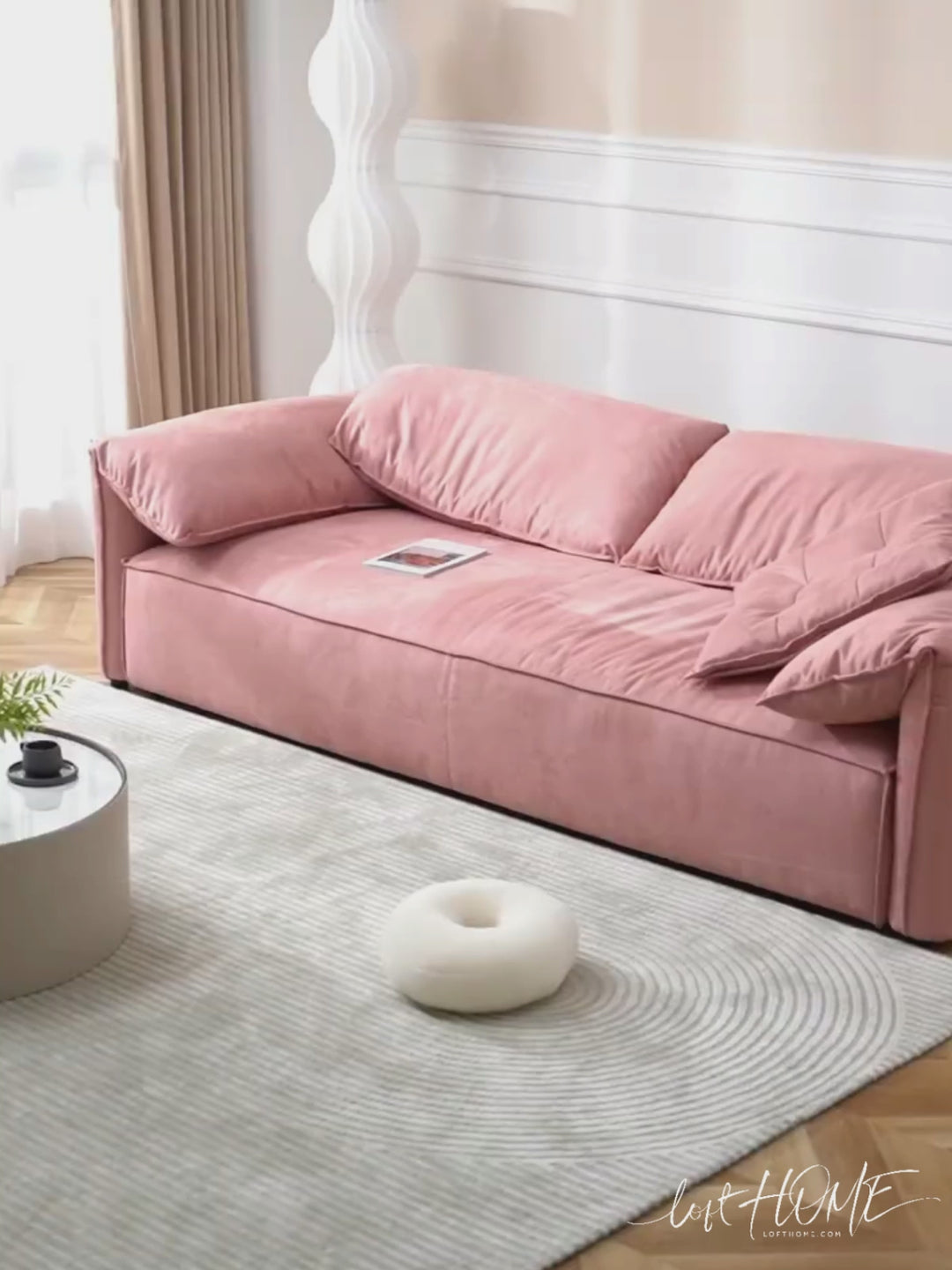 Minimalist Suede Fabric 3 Seater Sofa CASABLANCA