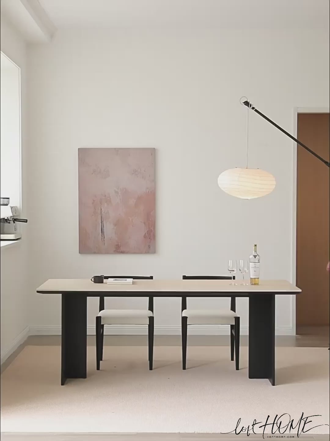 Minimalist Sintered Stone Dining Table BLACK OSLO