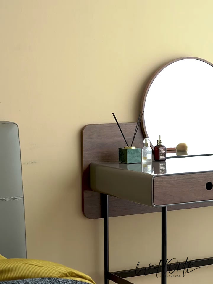Modern plywood dressing table wave grey color swatches.