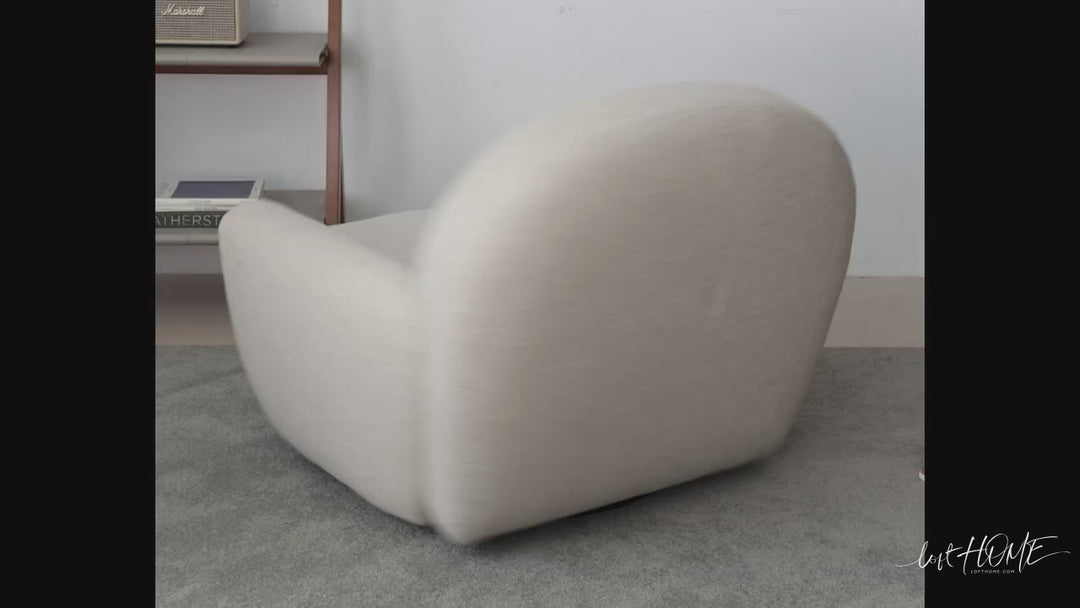 Scandinavian Faux Cashmere Fabric Revolving 1 Seater Sofa ROND