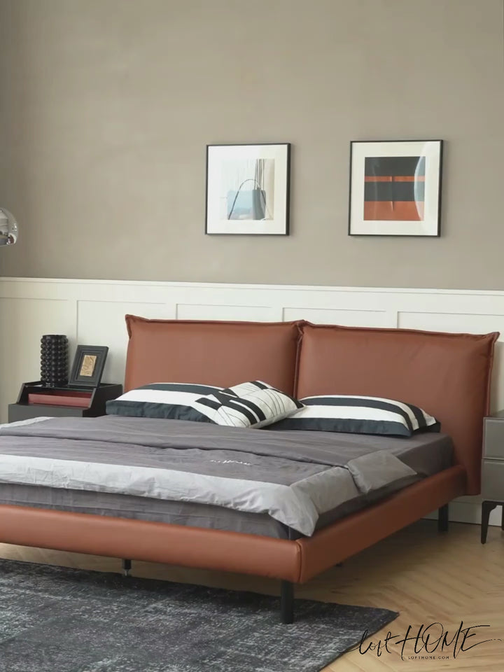 Modern Microfiber Leather Bed ROMOLA