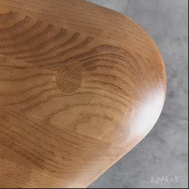 Japandi wood dining stool ride in real life style.