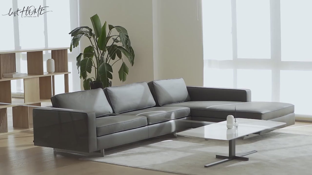 Minimalist fabric l shape sectional sofa vemb 2+l in real life style.