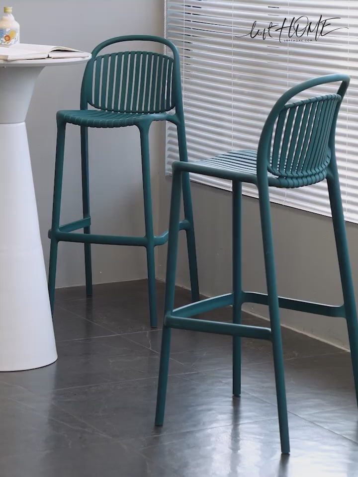 Contemporary Plastic Stackable Bar Chair FLARE