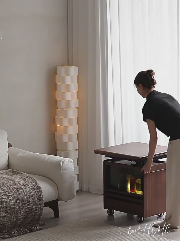 Vintage Walnut Wood Extendable Height Adjustable Coffee Table MIRROR LAKE