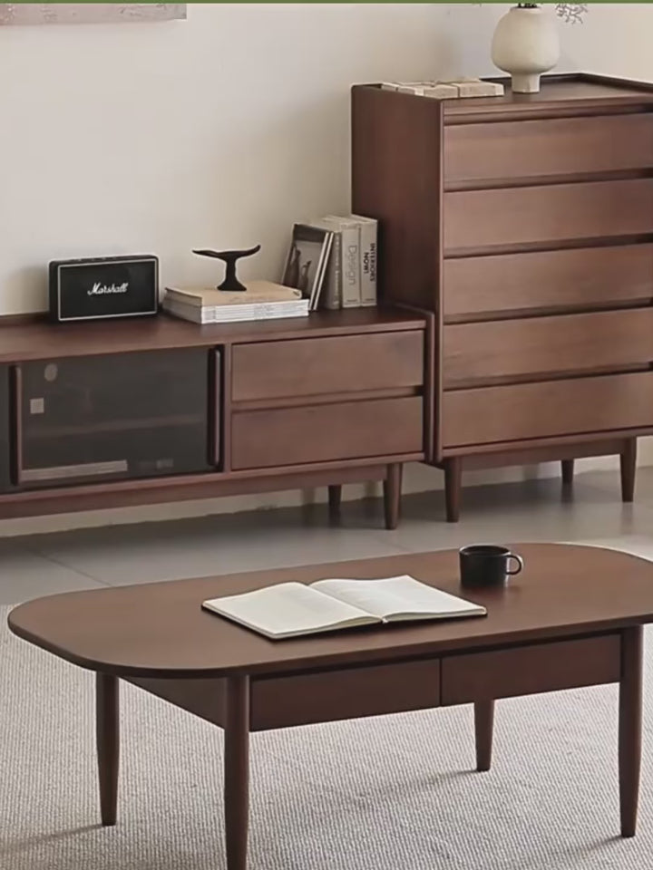 Vintage Walnut Wood Coffee Table VISTA