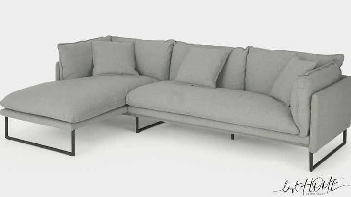 Minimalist Fabric L Shape Sectional Sofa MALINI 2+L