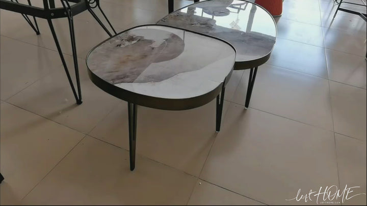 Modern Sintered Stone Coffee Table 2pcs Set LUMIERE BRONZE