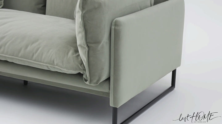 Modern velvet l shape sectional sofa malini 2+l material variants.