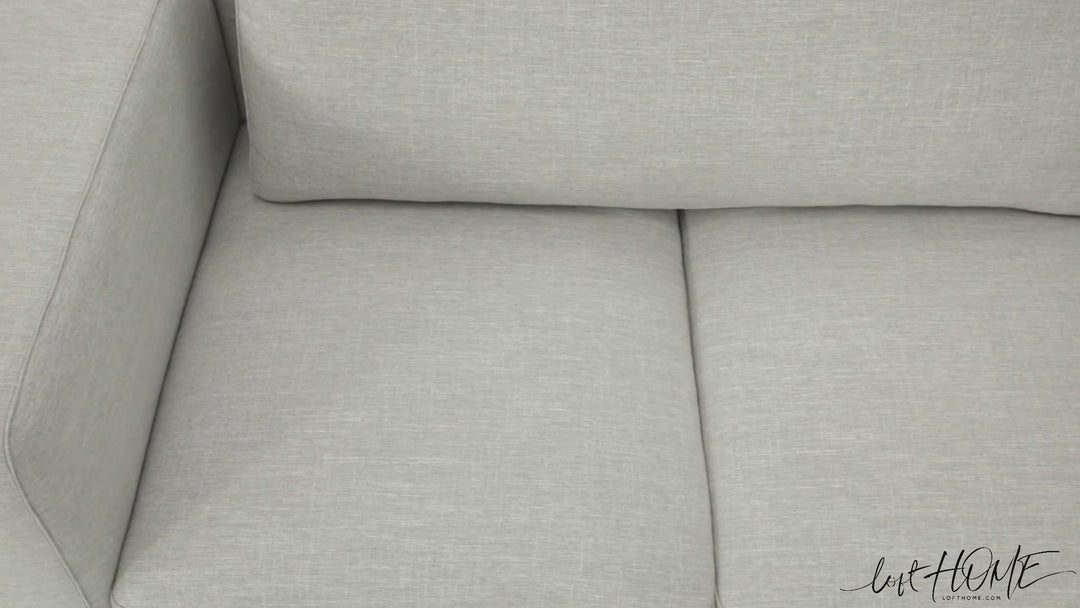 Modern linen 2 seater sofa nocelle material variants.
