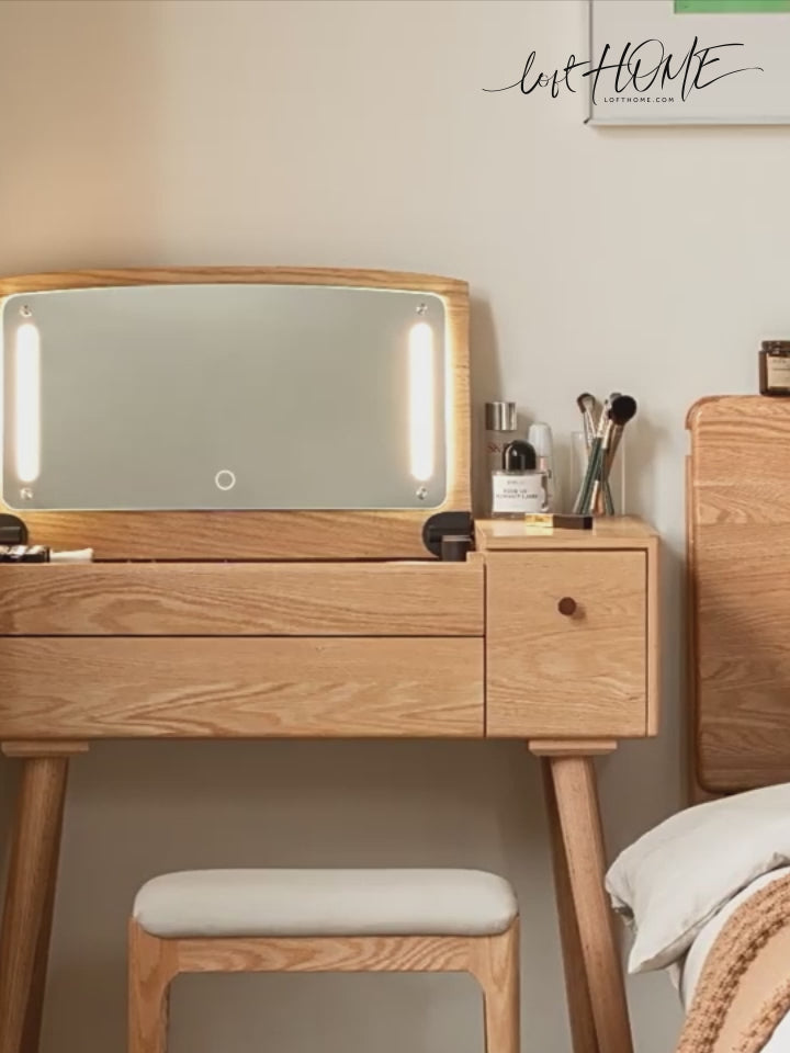 Scandinavian Oak Wood Dressing Table AURA