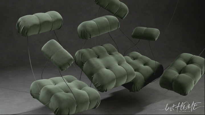 Contemporary Fabric 3 Seater Sofa With Ottoman CAMALEONDA