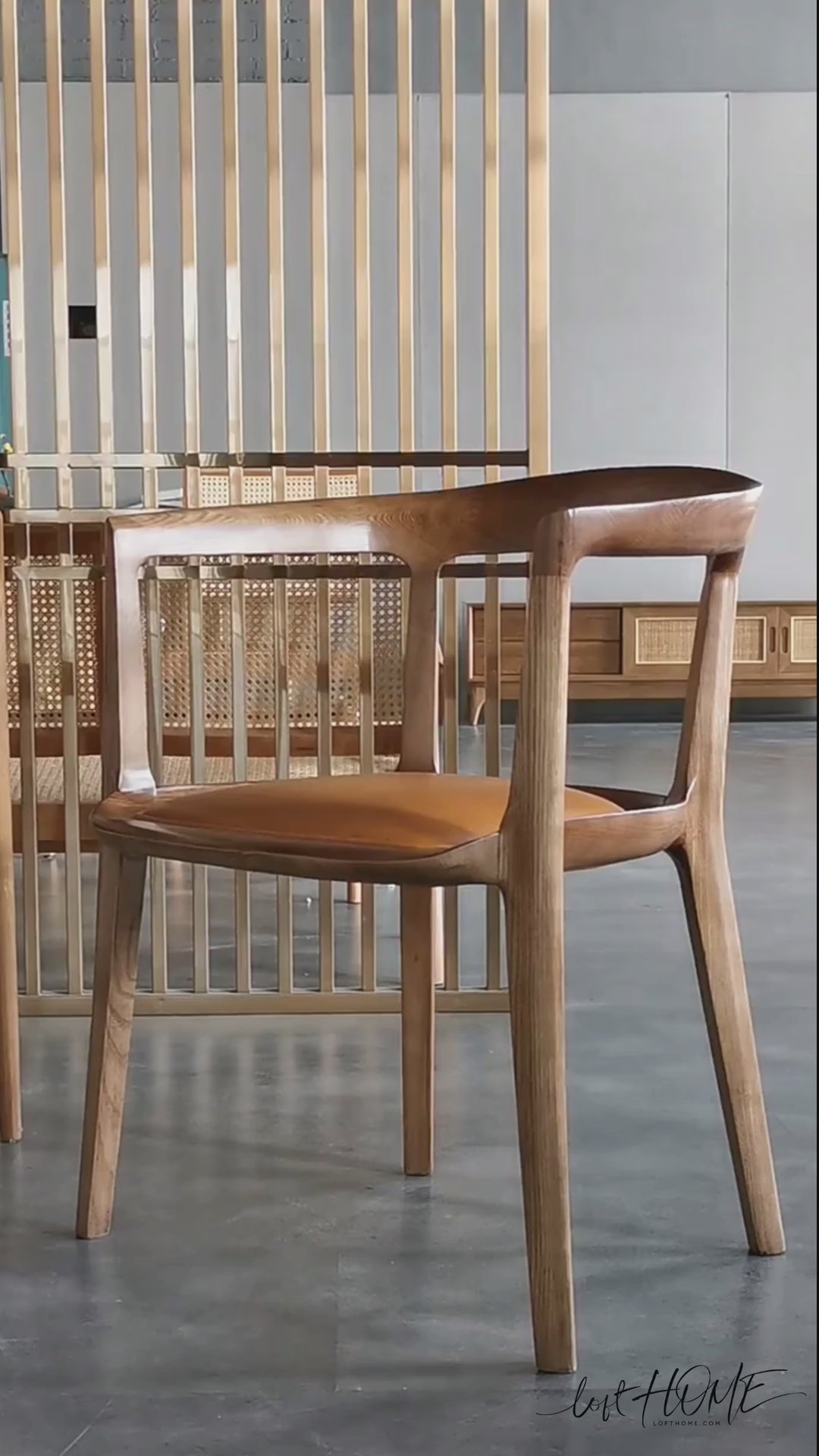 Japandi wood dining chair hero detail 2.