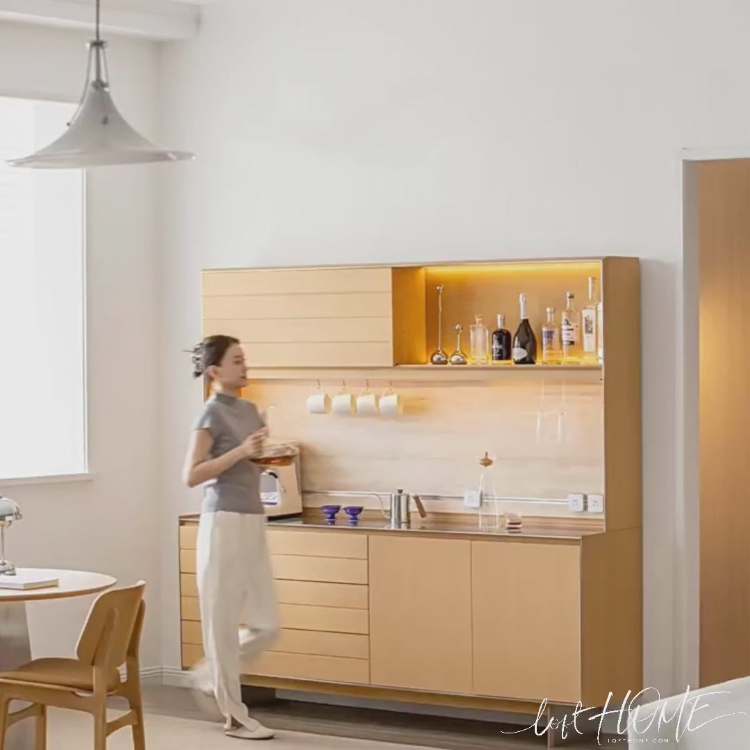 Minimalist ash wood veneer kitchen cabinet less color swatches.