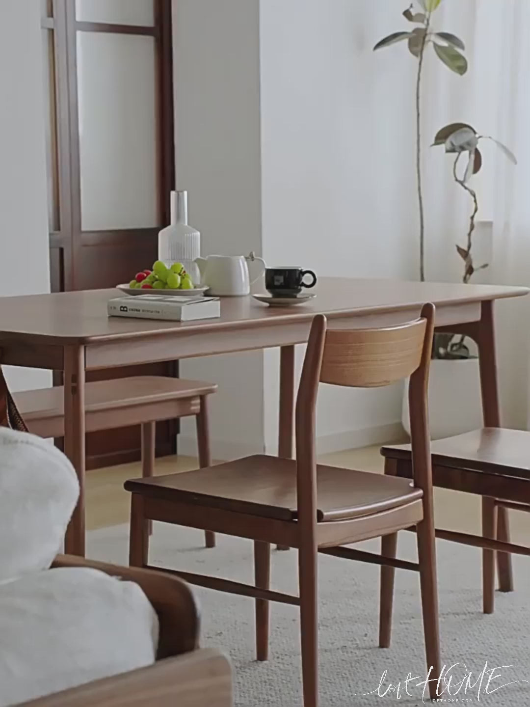 Vintage Walnut Wood Dining Chair CHRONO