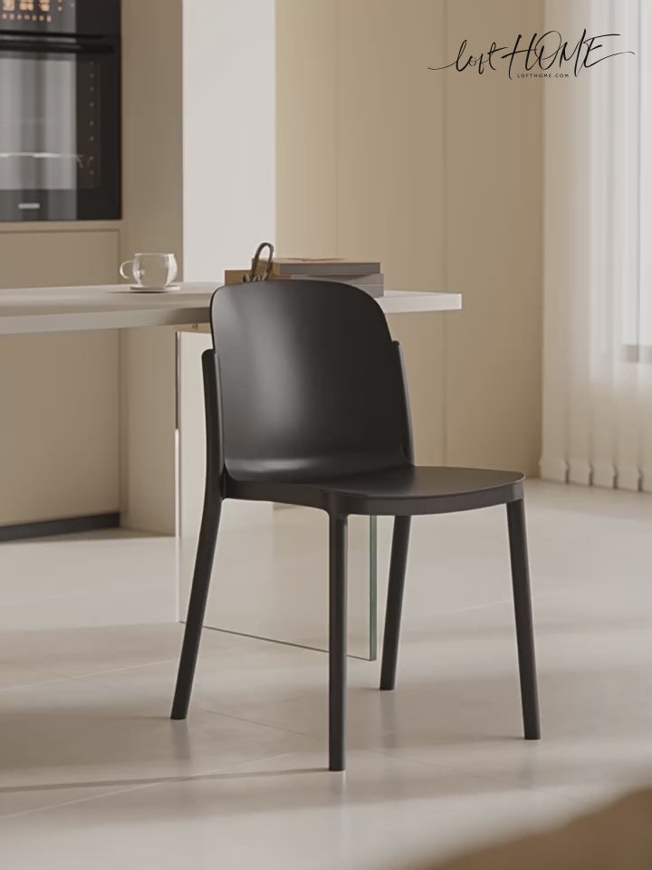 Contemporary Plastic Stackable Dining Chair GLINT