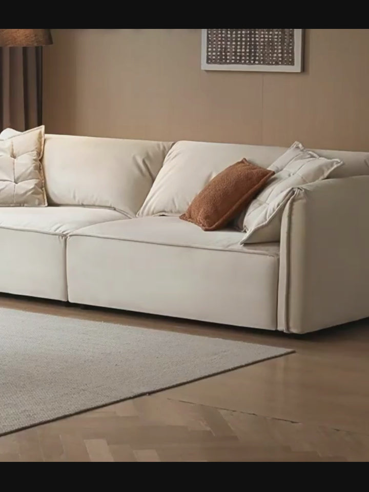 Modern Suede Fabric Sectional 3 Seater Sofa LOOMA