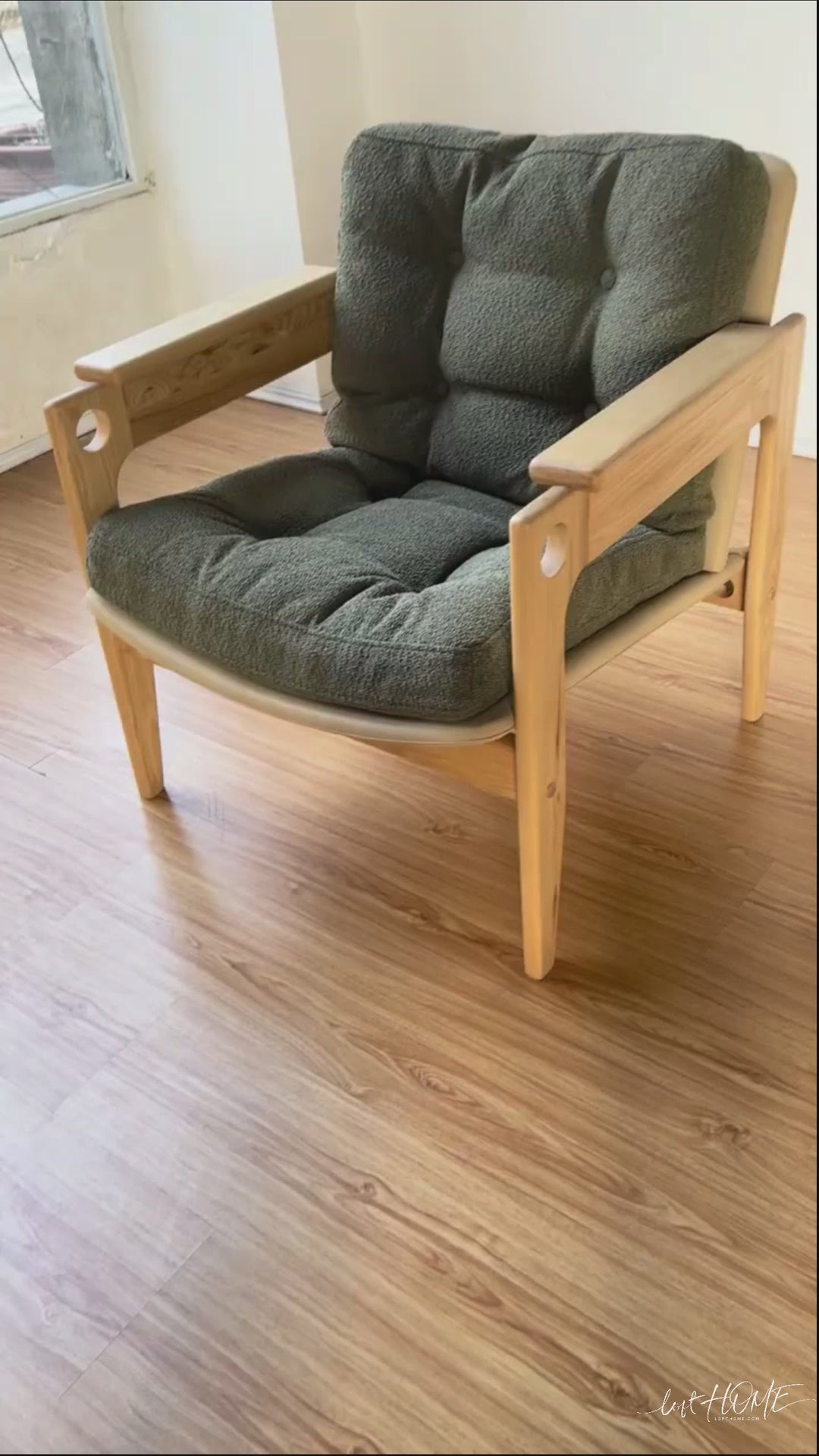 Japandi Boucle Fabric 1 Seater Sofa RENATA