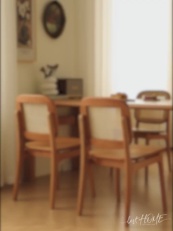 Scandinavian Rattan Cherry Wood Dining Chair SOR