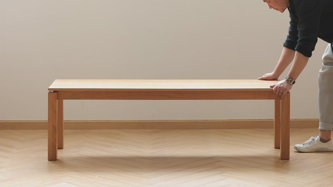 Minimalist Cherry Wood Dining Bench COASTAL