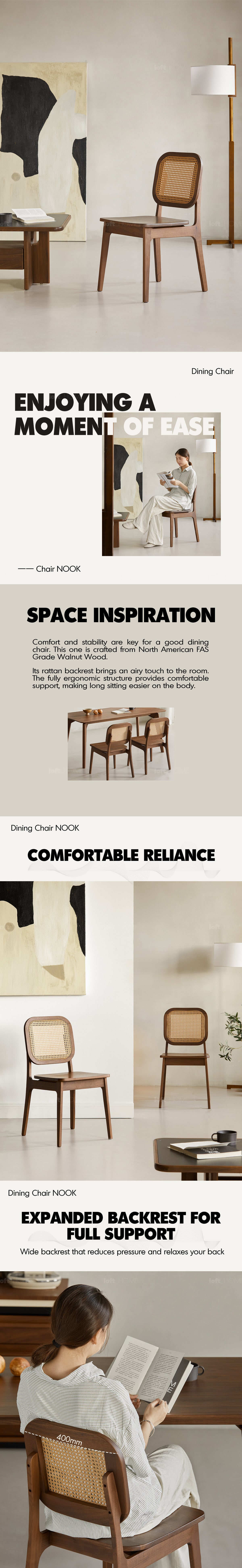 Japandi Walnut Wood Rattan Dining Chair NOOK Good to Know - 1