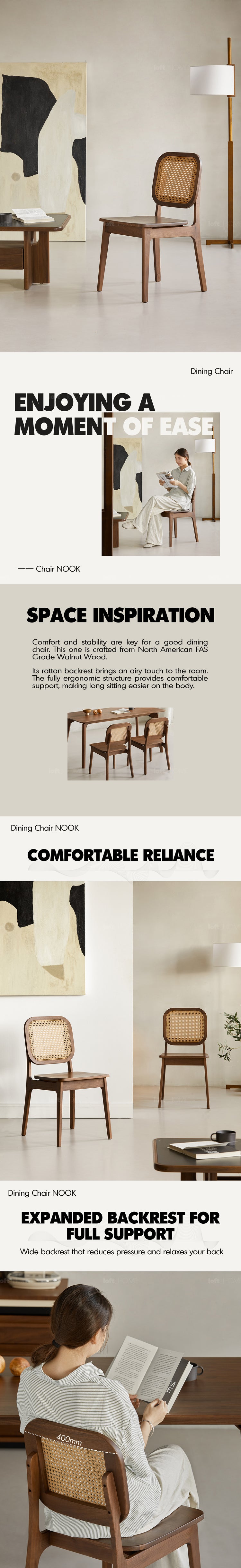 Japandi Walnut Wood Rattan Dining Chair NOOK Good to Know Preview-1
