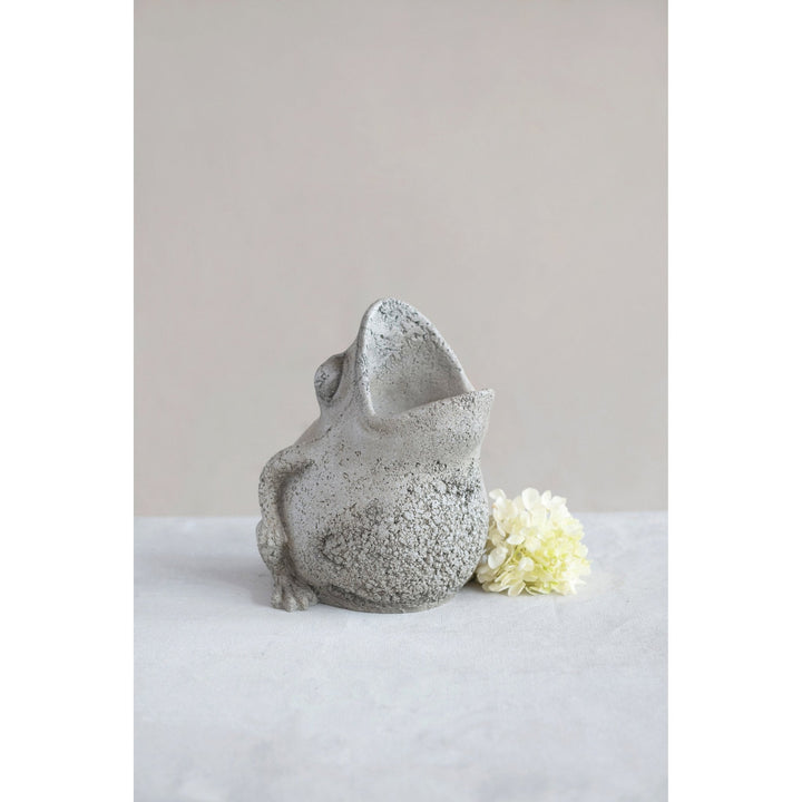 Resin and cement frog planter decor primary product view.