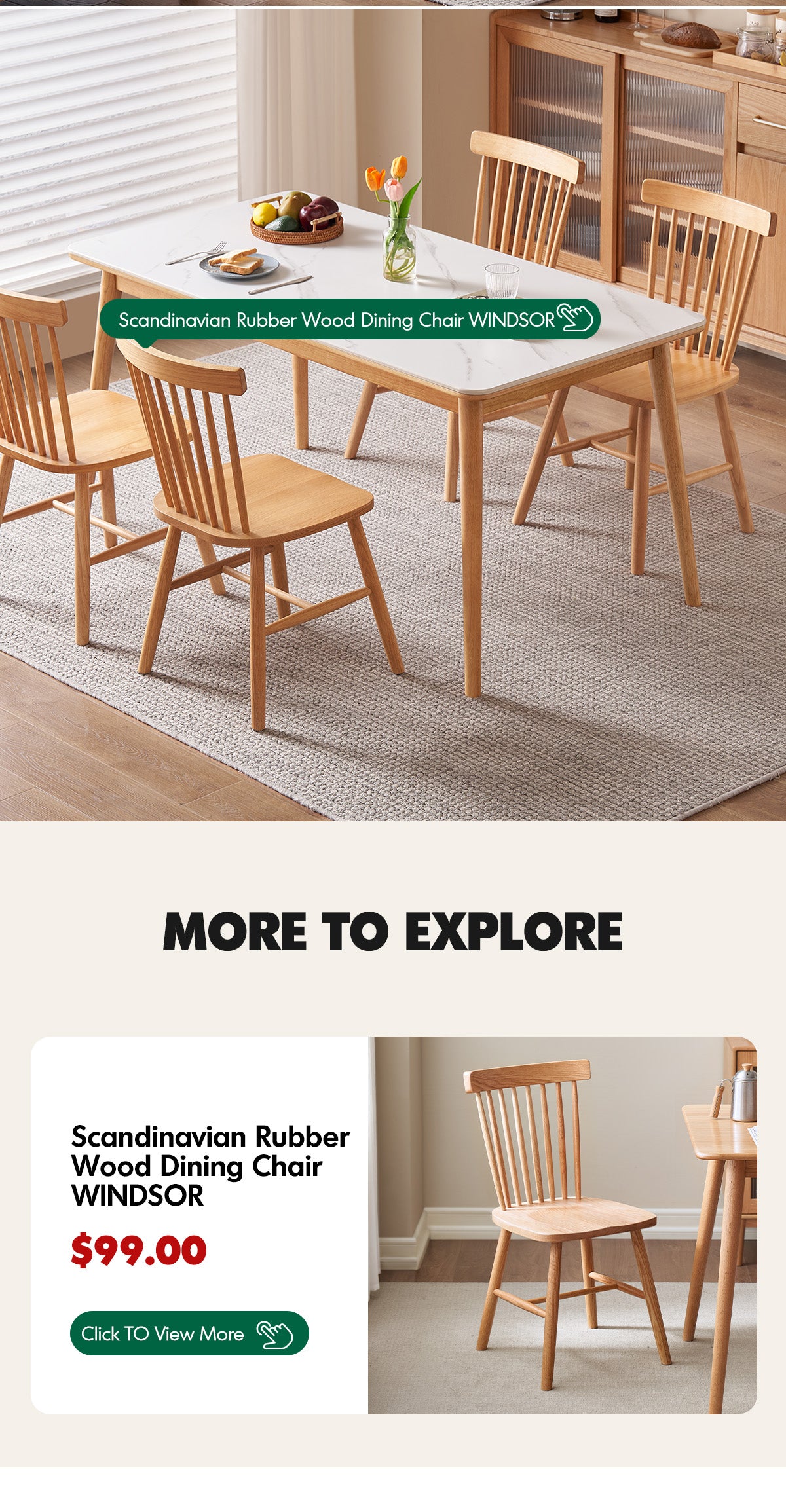 Scandinavian Sintered Stone Rubber Wood Dining Table ROWAN Good to Know - 4