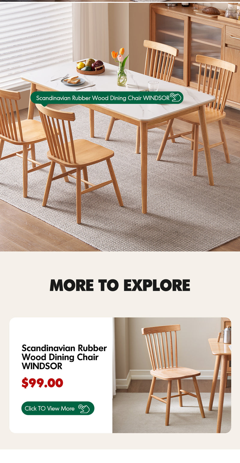 Scandinavian Sintered Stone Rubber Wood Dining Table ROWAN Good to Know - 4