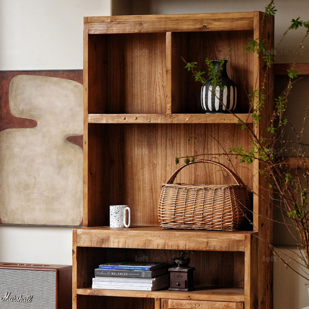 Rustic elm wood cabinet tyrant elm in details.