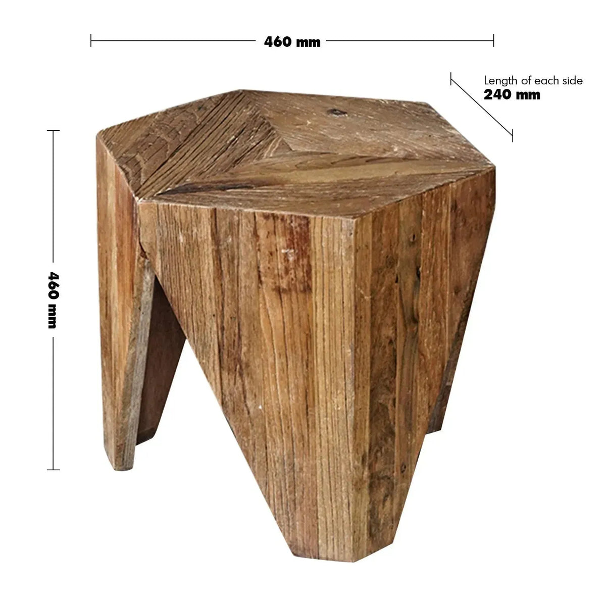 Rustic elm wood coffee table hexagon elm size charts.