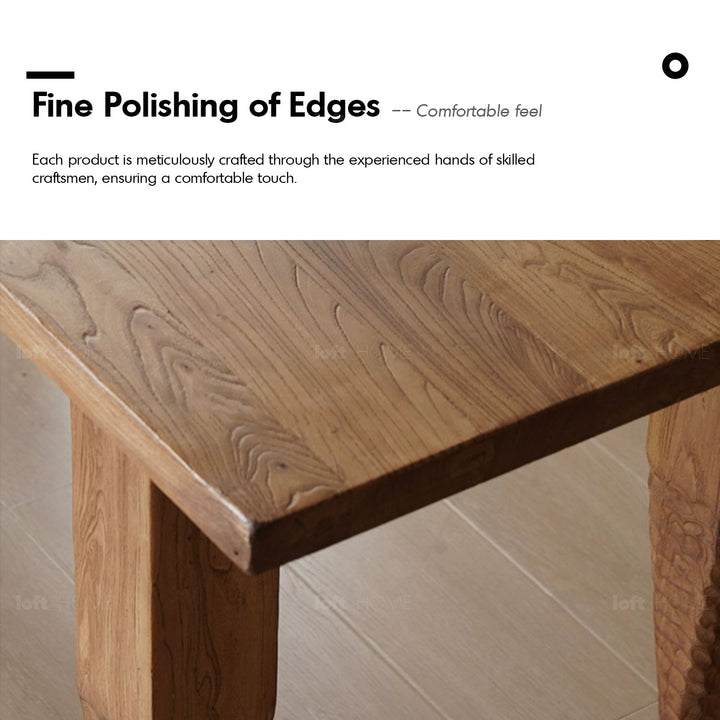 Rustic elm wood dining table kirin elm conceptual design.