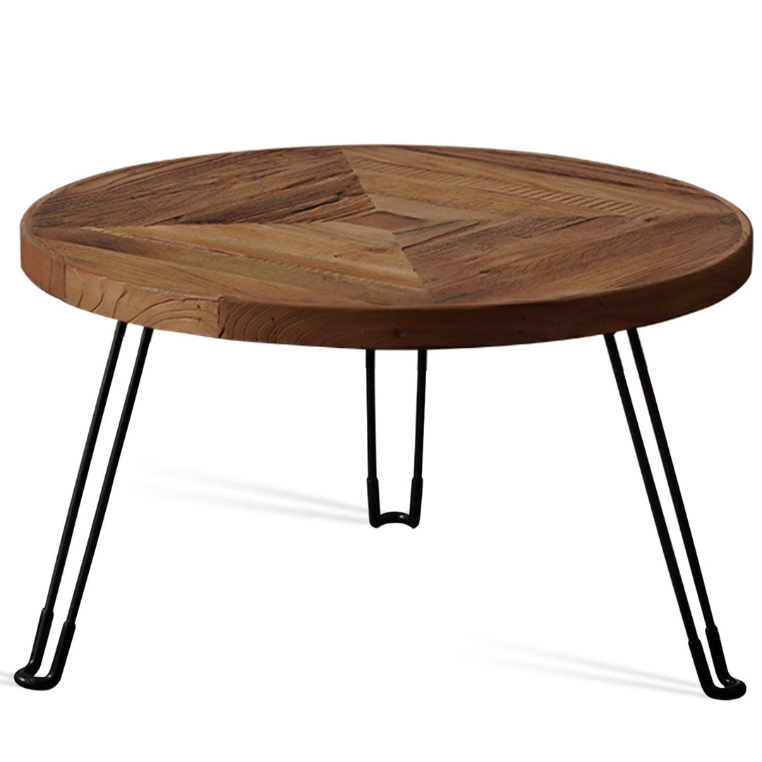 Rustic elm wood foldable round coffee table eclipse elm detail 6.