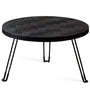Rustic Elm Wood Foldable Round Coffee Table ECLIPSE ELM