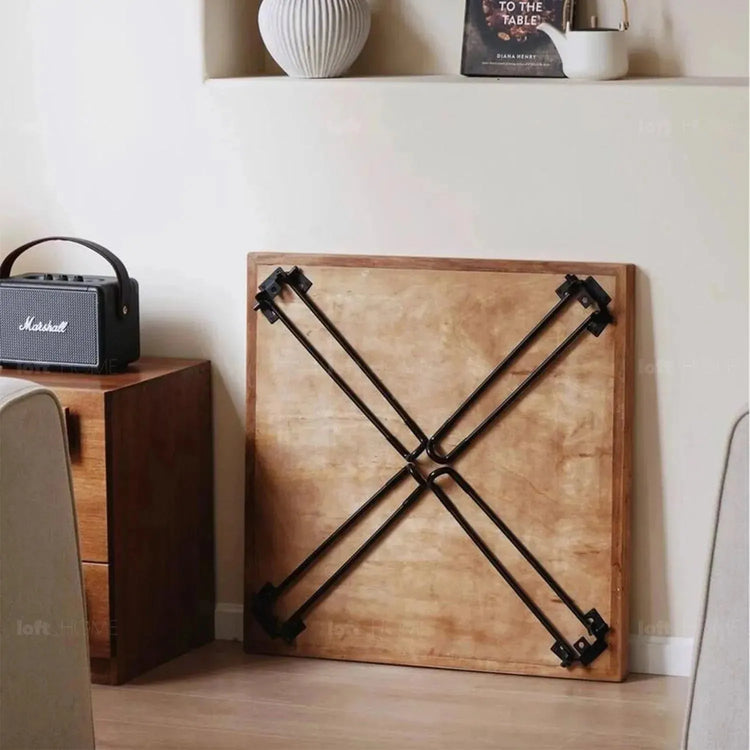 Rustic Elm Wood Foldable Square Coffee Table ZENITH ELM Good to Know Preview-1