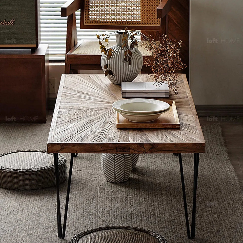 Rustic elm wood rectangle coffee table ascend elm color swatches.