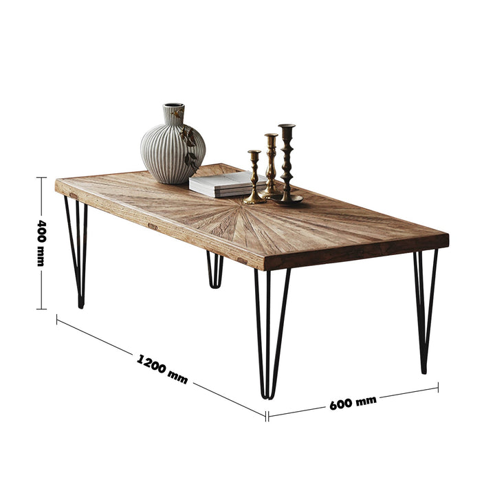 Rustic elm wood rectangle coffee table ascend elm size charts.