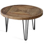 Rustic Elm Wood Round Coffee Table AURA ELM