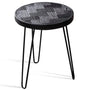 Rustic Elm Wood Round Side Table ECLAT ELM