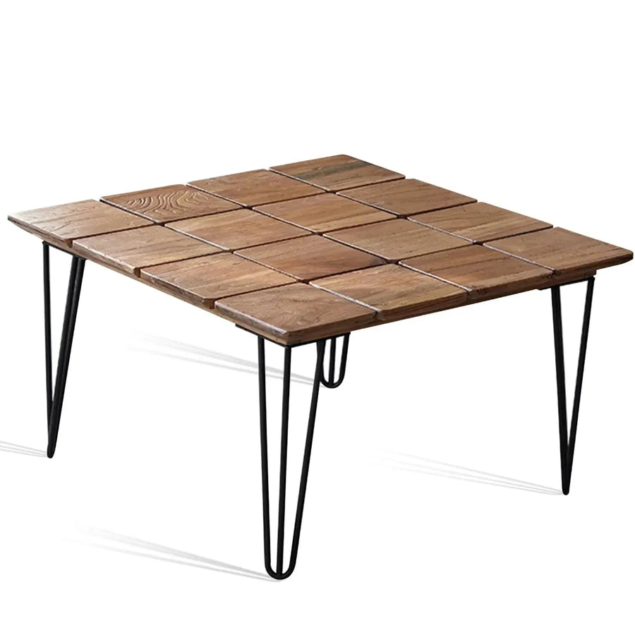 Rustic Elm Wood Square Coffee Table VERTIGO ELM
