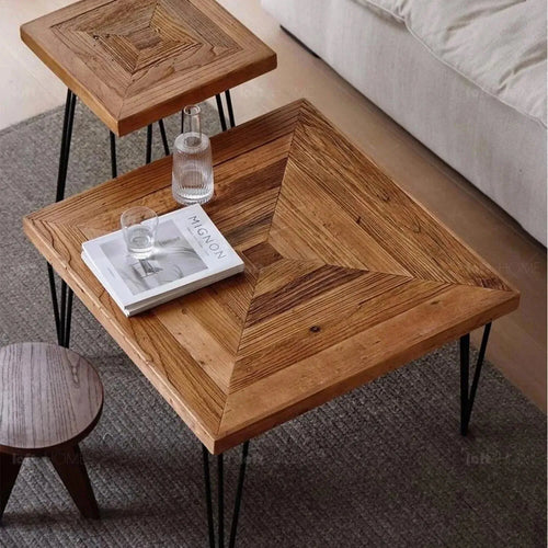 Rustic Elm Wood Square Coffee Table VERTIGO ELM Good to Know Preview-1
