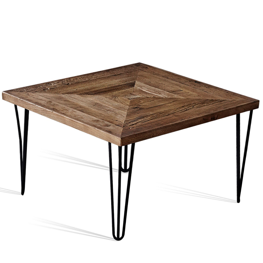 Rustic elm wood square coffee table vertigo elm layered structure.