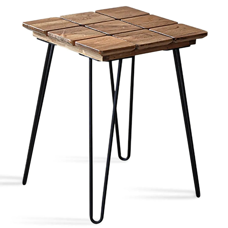 Rustic Elm Wood Square Side Table VELVET ELM