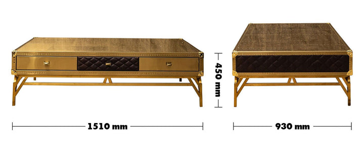 Rustic genuine leather coffee table osmond size charts.