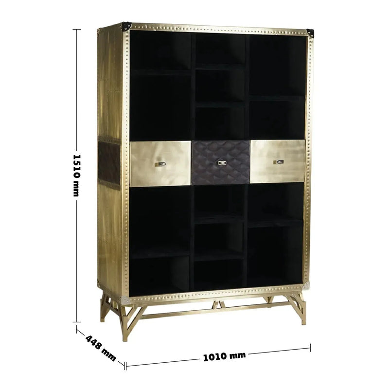 Vintage genuine leather display cabinet osmond primary product view.